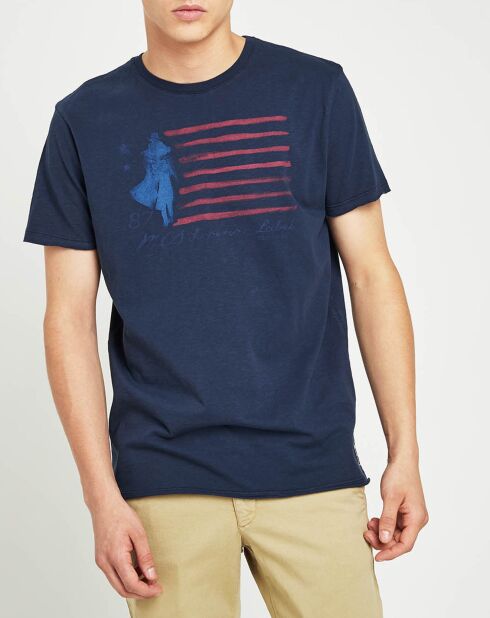 Marineblaues T-Shirt mit Flagge von Gentleman