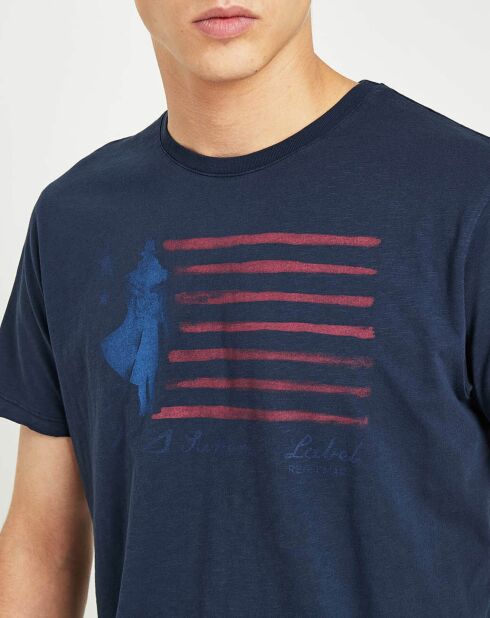 Marineblaues T-Shirt mit Flagge von Gentleman
