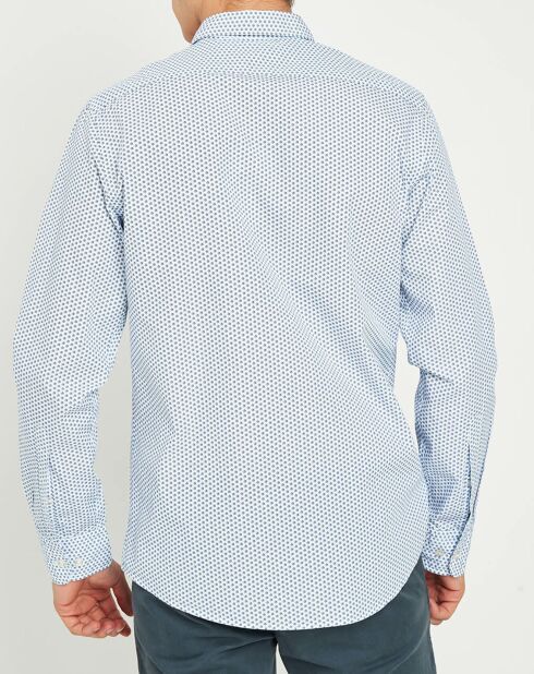 Wit/blauw minimalistisch overhemd voor overal