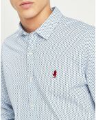 Chemise All Over Minimaliste blanc/bleu