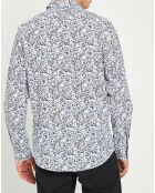 Chemise Spring Flowers blanc/bleu