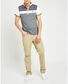 Polo tricolor gris