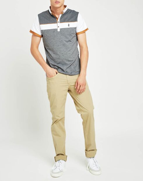 Polo tricolor gris