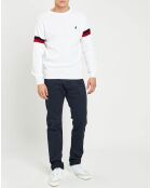 Pull col rond nid d'abeille blanc