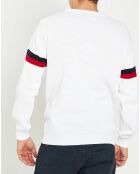 Pull col rond nid d'abeille blanc