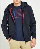 Sweat zippé à capuche marine