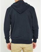 Sweat zippé à capuche marine