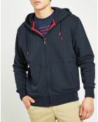Sweat zippé à capuche marine