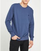 Sweat col rond bleu denim