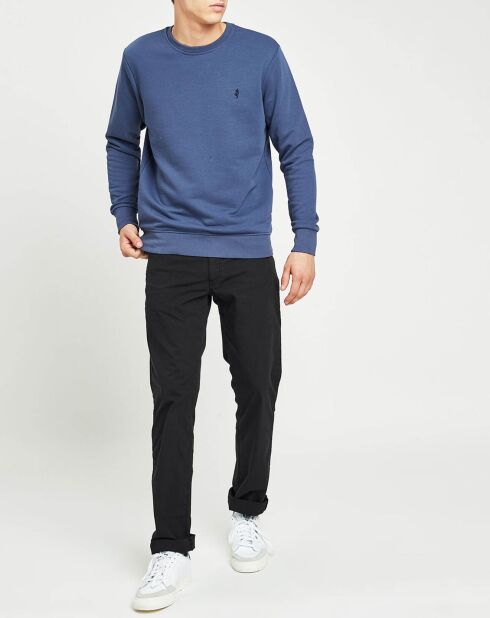 Sweat col rond bleu denim