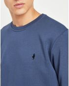 Sweat col rond bleu denim