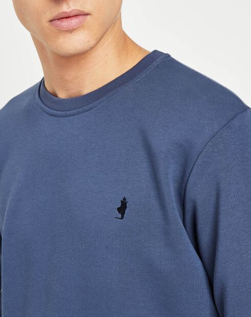 Sweat col rond bleu denim