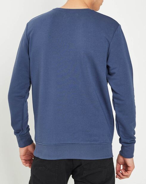Sweat col rond bleu denim