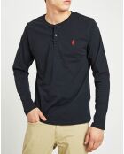 T-Shirt col tunisien marine