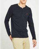 T-Shirt col tunisien marine