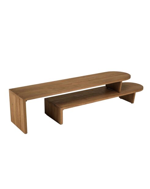 Meuble TV modulable en bois de teck recyclé Sixtine marron - 160x40x40.5 cm