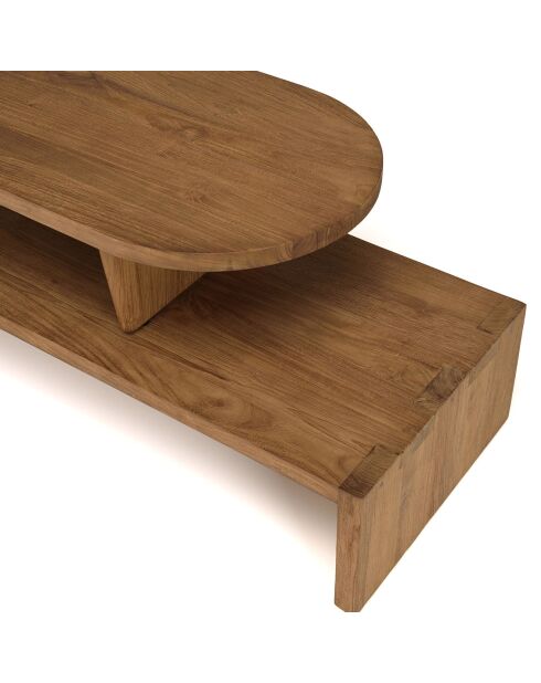 Sixtine modularer TV-Ständer aus recyceltem Teakholz, 160 x 40 x 40,5 cm, braun