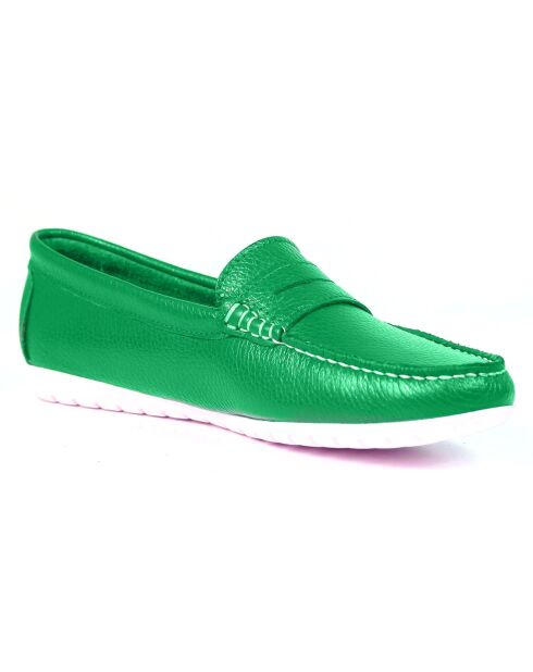 Mocassins en Cuir Tina verts