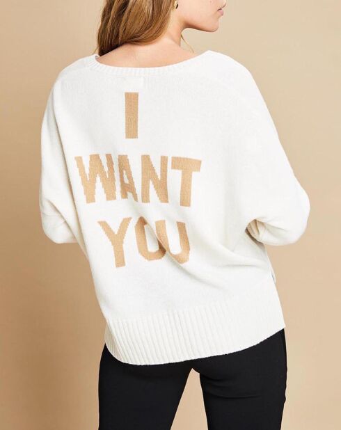 Pull en Laine mélangée Peanuts écru