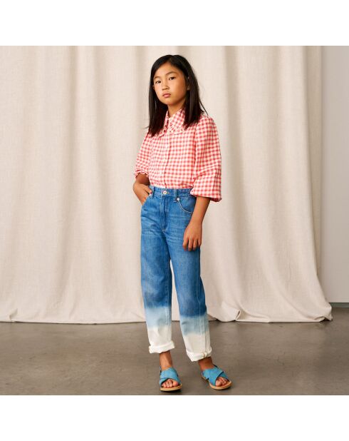 Jean Pinata en Toile de Coton deep-dye bleu brut/blanc