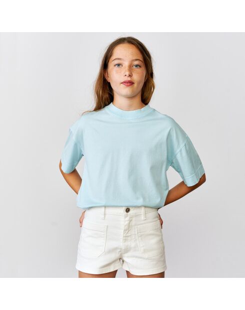 Short en jean Preppy en Coton écru