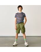 Short Cargo en Toile de coton Paz vert kaki