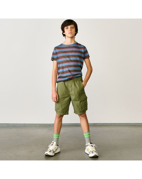 Short Cargo en Toile de coton Paz vert kaki