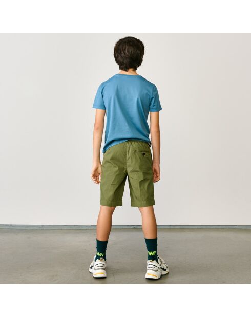 Bermuda en Toile de Coton Pawl vert kaki