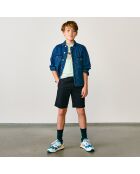 Bermuda en Toile de coton Wayne bleu nuit