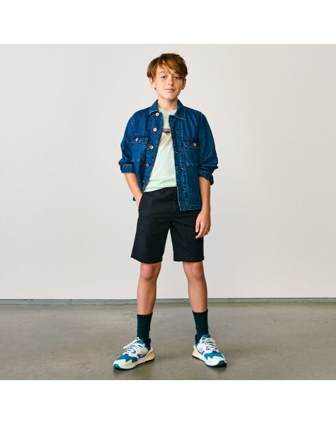 Bermuda en Toile de coton Wayne bleu nuit