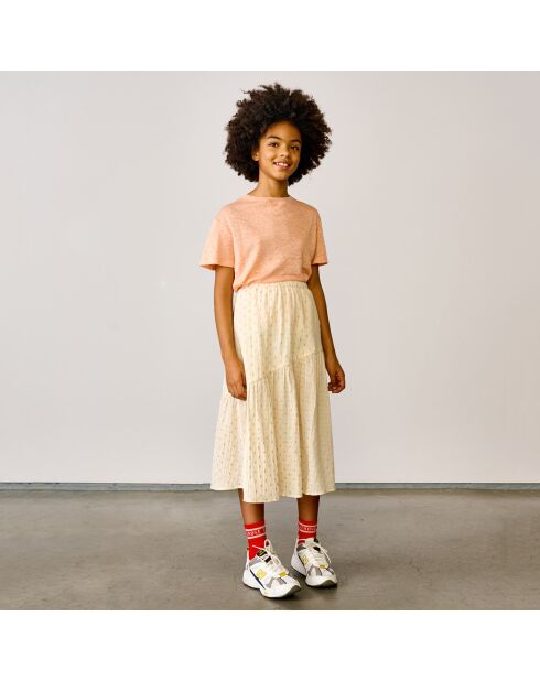 Langer Rock aus reiner Baumwolle mit gelbem Sonnenprint