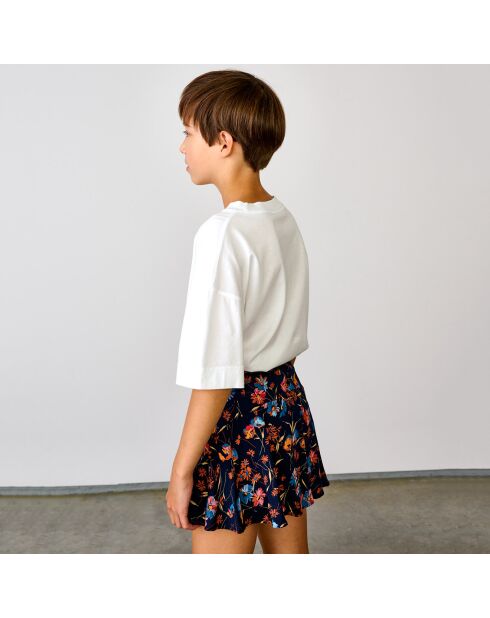 Jupe courte trapèze Pasha à fleurs noir/multicolore