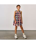 Robe courte en Coton Goldie à carreaux multicolore