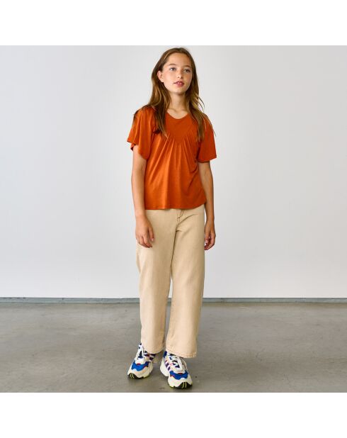 T-Shirt en Lin mélangé Varta orange rouille