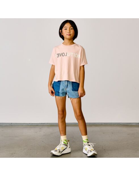 T-Shirt 100% Coton bio Argi imprimé rose clair
