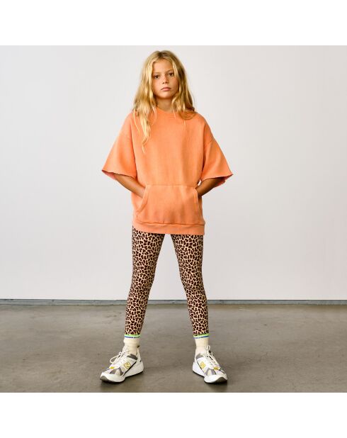 Sweat en Coton mélangé boyfriend Facile orange