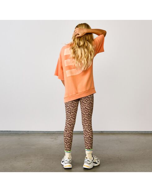 Sweat en Coton mélangé boyfriend Facile orange