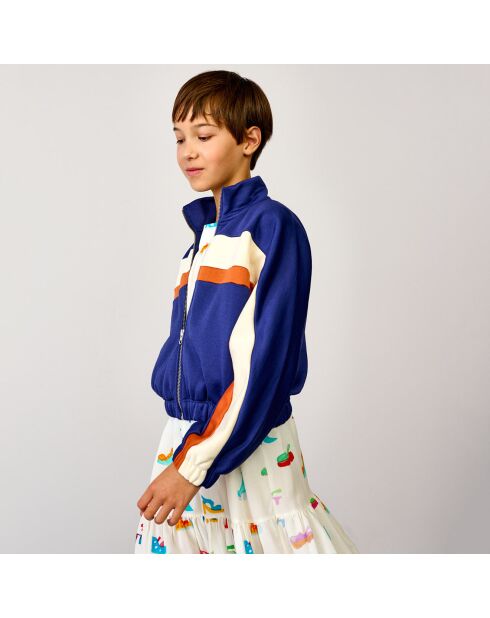 Sweat zippé molletonné Flagey bleu électrique