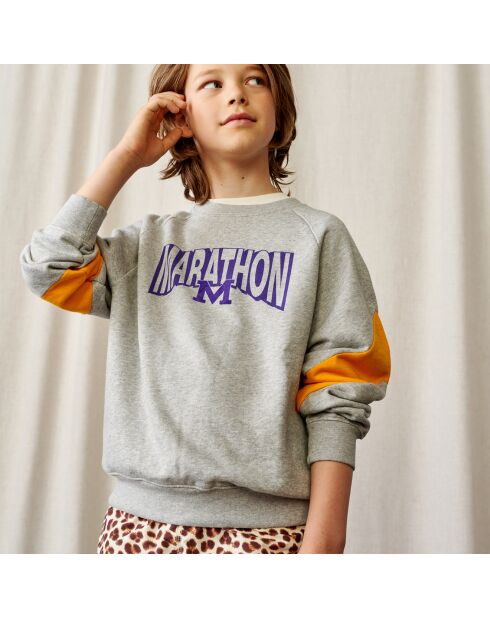 Sweat en Coton Firsty imprimé gris clair