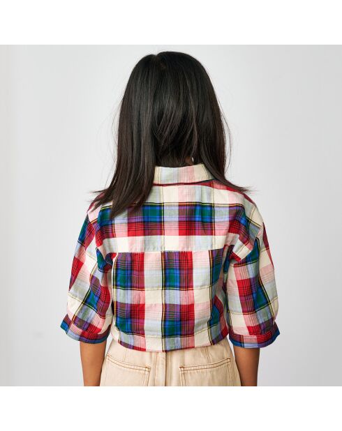 Chemise en Coton & Lin Ave à carreaux multicolore
