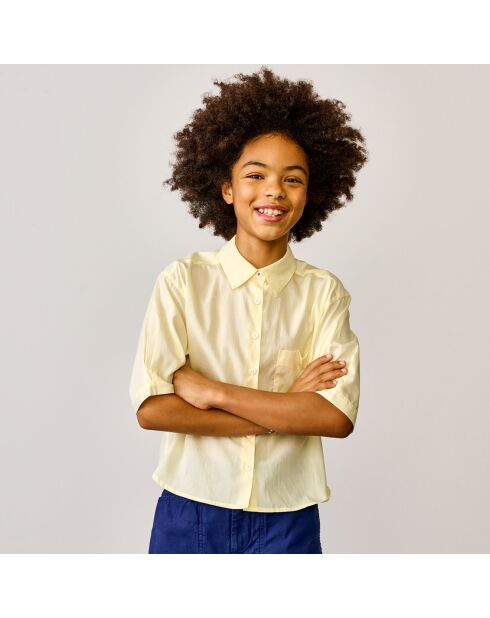 Chemise en Coton mélangé Ave jaune pâle