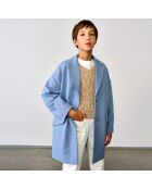 Manteau droit oversize Santana bleu clair