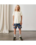 Short de bain Lazo à fleurs bleu foncé