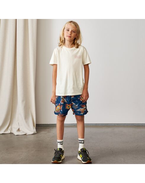 Short de bain Lazo à fleurs bleu foncé