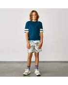 Short de bain Lazo à fleurs bleu ciel