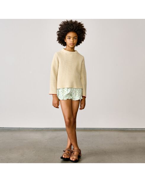 Pull en Maille de Coton mélangé Gelza beige clair