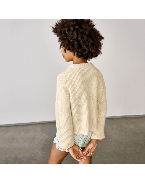 Pull en Maille de Coton mélangé Gelza beige clair