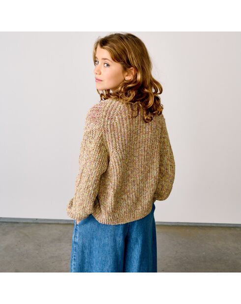 Cardigan en Maille de Coton épaisse Auarz chiné beige