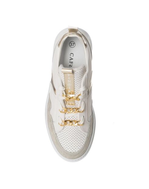 Sneakers en Cuir Noa blanc/doré