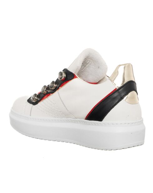 Sneakers en Cuir Dena blanc/léopard/rouge